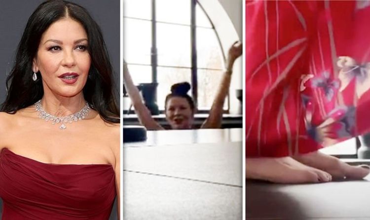 Catherine Zeta-Jones, 52, sparks frenzy as she teases fans by dropping robe for nude swim | Celebrity News | Showbiz & TV