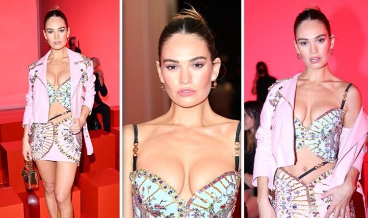 Lily James channels her inner Pamela Anderson as she wears daring cut-out dress | Celebrity News | Showbiz & TV