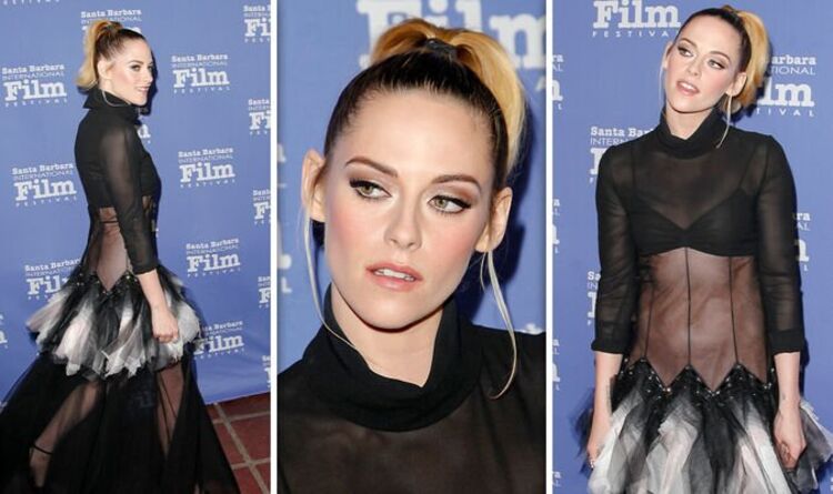 Princess Diana star Kristen Stewart flashes flesh in sheer gown at Santa Barbara Film Fes | Celebrity News | Showbiz & TV