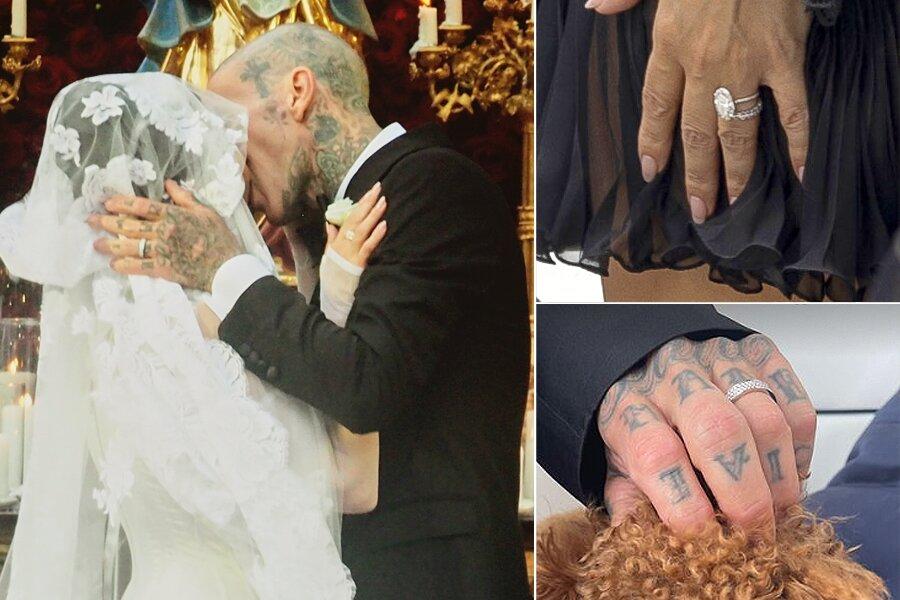 See Kourtney Kardashian and Travis Barker’s Dazzling Lorraine Schwartz Wedding Rings