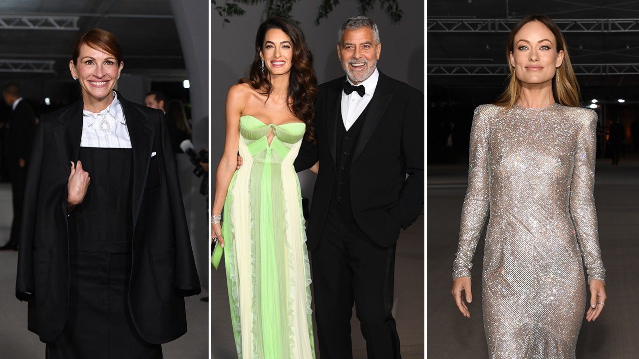 Julia Roberts honored, braless Olivia Wilde, and George and Amal Clooney’s date night: Academy Museum Gala