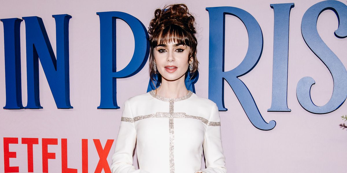 Lily Collins Defines Glamour in a Sparkling White Minidress