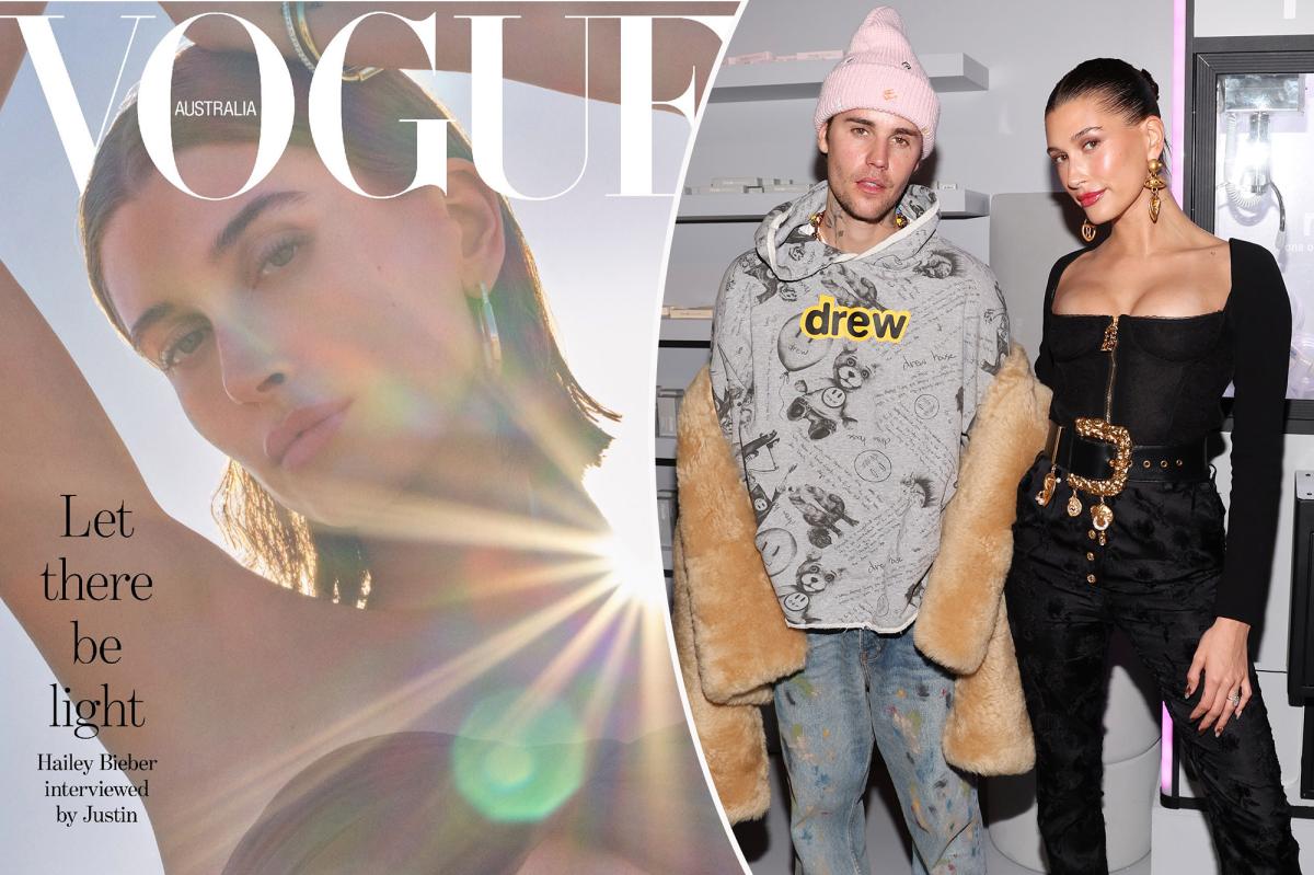 Hailey Bieber shines on cover of Vogue Australia, interviewed by Justin
