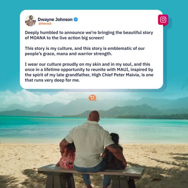 Walt Disney Corporation is developing a live-action version of its animated movie hit 'Moana,' star Dwayne Johnson announced.

“I’m deeply humbled and overcome with gratitude to bring the beautiful story of Moana to the live-action big screen,” he said. https://t.co/Qy4J2Tw9m6 https://t.co/V5e8aQc3Jy