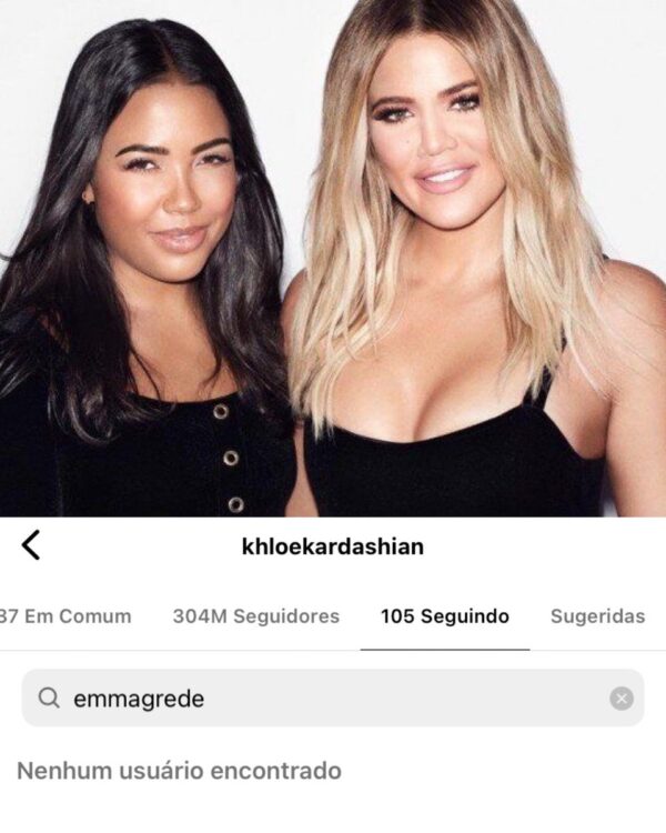 Eita! Khloé Kardashian deixou de seguir Emma Grede no Instagram.

para quem não sabe a Emma Grede é co-fundadora da Good American (marca da Khloé) https://t.co/WA2hVafdqz