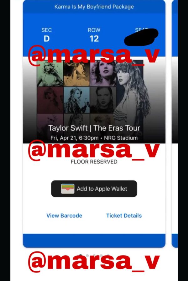 Selling ONE (1) VIP FLOOR (with merch) ticket to the show in Houston at NRG Stadium on 4/21
? Selling for $925 TOTAL
? DM @marsa_v if interested
(tickets and price have been verified) 
? ONLY USE PAYPAL G&S‼️

? Eras Tour, Taylor Swift https://t.co/YIAPqX2aC1