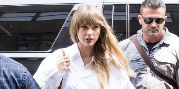 Taylor Swift Wears White Top and Jean Shorts Out in Greenwich Village