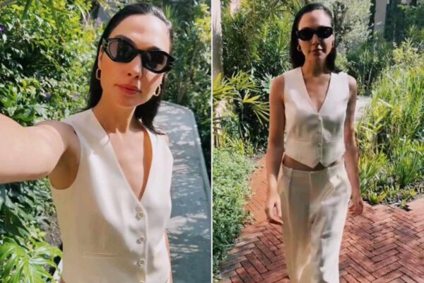 Gal Gadot Shows Some Skin While Rocking Her Twist on the New Vest Trend