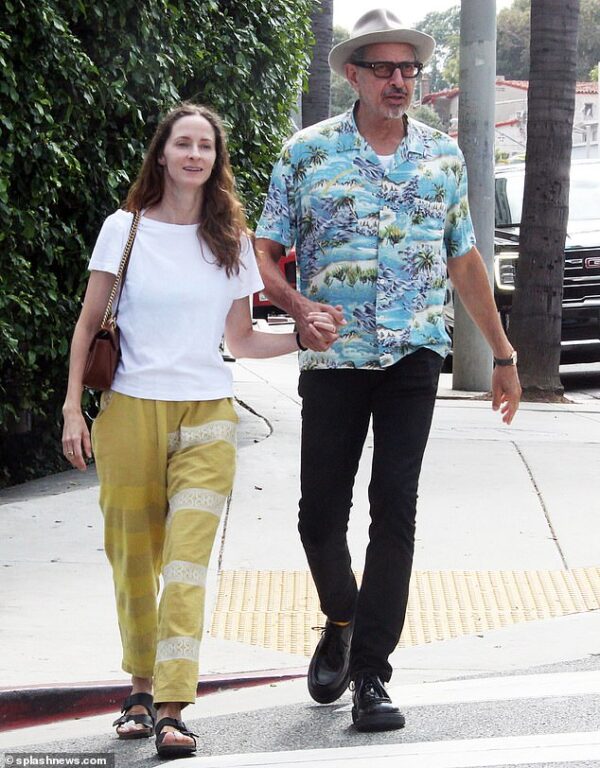 Jeff Goldblum, 70, and wife Emilie Livingston, 40, step out in casual style for Los Angeles stroll