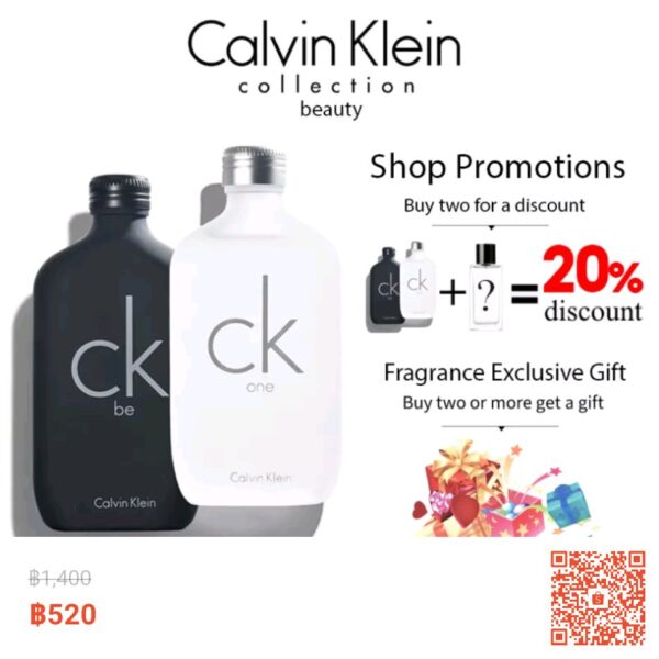 ลองเข้ามาดูสินค้า น้ำหอม CALVIN KLEIN – One EDT น้ำหอม CALVIN KLEIN – BE EDT 100ml น้ำหอมสำหรับผู้ชาย CKน้ำหอมผู้หญิง น้ำหอม ของแท้ ลดราคา 63% เหลือ ฿520 เท่านั้น! ซื้อได้ในแอป Shopee ตอนนี้เลย! shope.ee/6AGL0CU3vQ?share_ch…