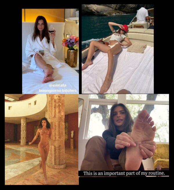 Hey girl, You can have this lifestyle! All you have to do is stay super thin like Emily Ratajkowski every day. Having big feet and no uterus helps aswell