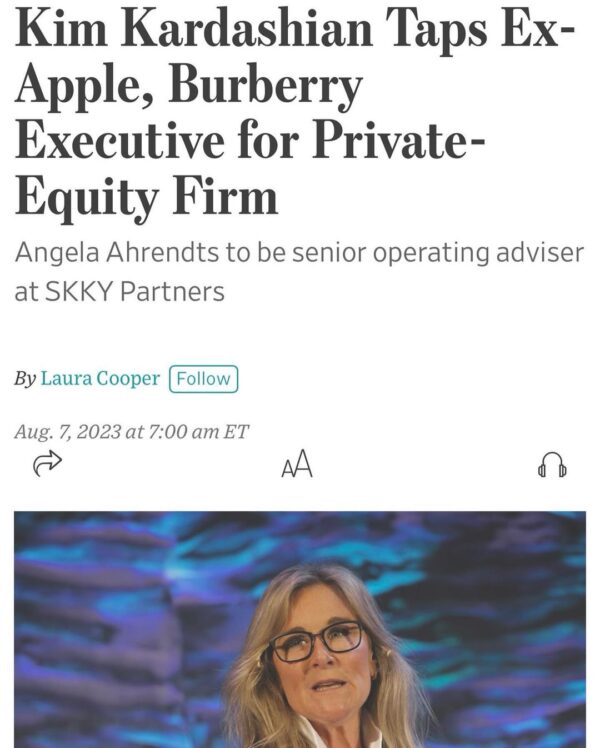 So excited to welcome Angela Ahrendts to our @skkypartners team!