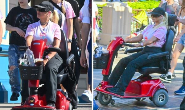 Christina Aguilera rides mobility scooter at Disneyland after crippling injury | Celebrity News | Showbiz & TV