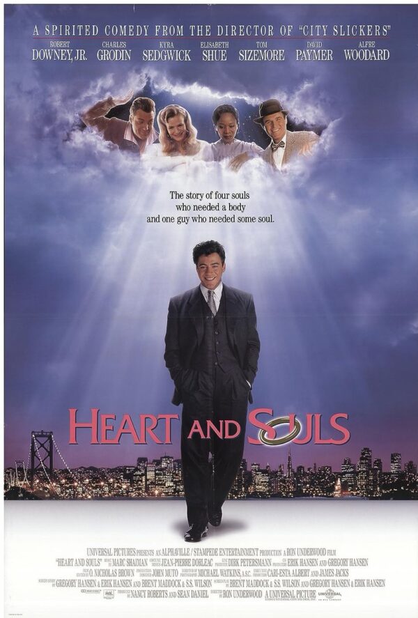 30 años. 13 de Agosto de 1993 se estrenaba en cines de Estados Unidos la comedia romántica #HeartandSouls protagonizada por Robert Downey Jr., con tremendo elenco que incluía a los hoy recordados Charles Grodin y Tom Sizemore, además de Kyra Sedgwick, Alfre Woodard y la Shue pic.twitter.com/n5Uy8j8aPD