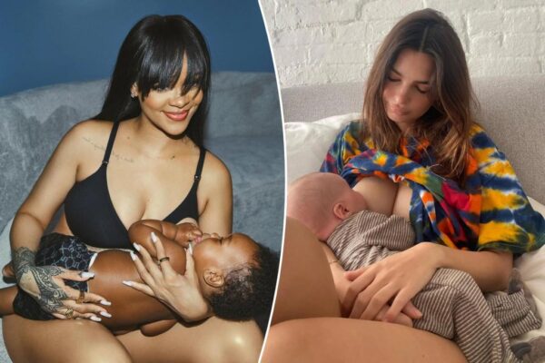 Rihanna, Emily Ratajkowski post breastfeeding pics, or ‘brelfies’