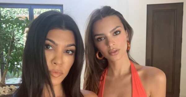 Emily Ratajkowski strips off for pal Kourtney Kardashian's Pooch