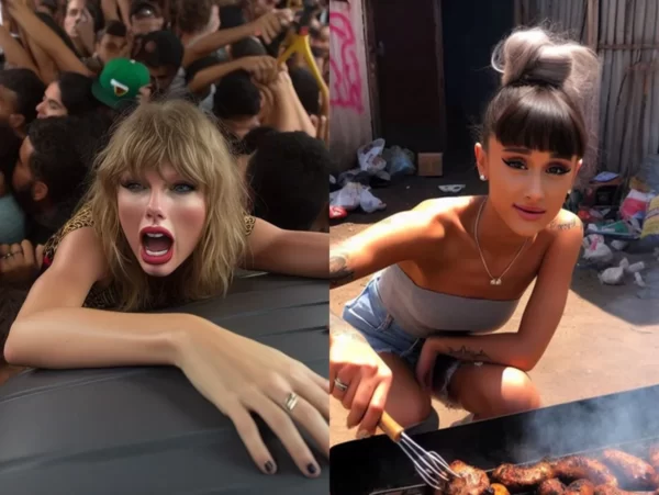 Taylor Swift no ônibus lotado, Ariana Grande no churrasquinho e mais em imagens de IA