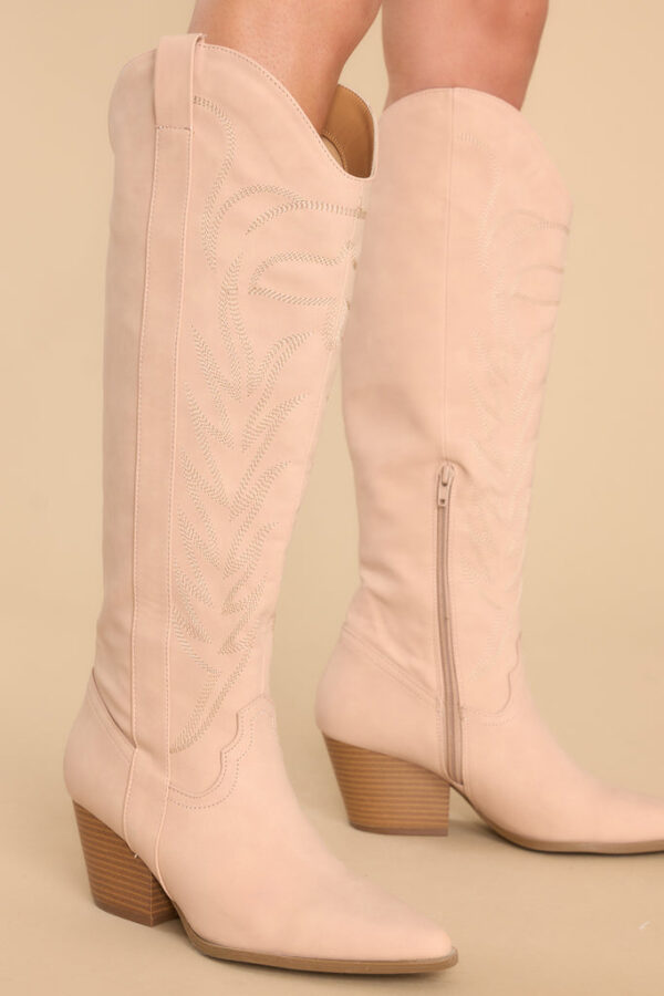 Sassy Knee High Beige Boots -All Boots