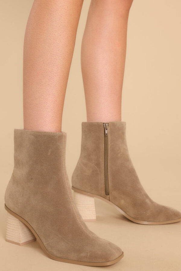 Classic Taupe Zip-up Booties – All Shoes