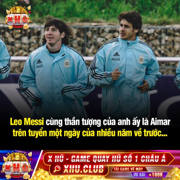 ? Messi và Aimar trên tuyển một ngày của nhiều năm về trước… Theo dõi và hâm mộ idol từ bé, được làm đồng đội của ido…