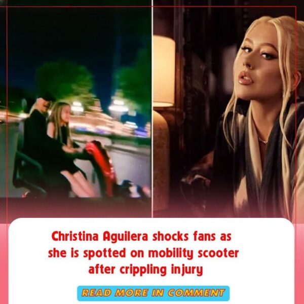 Christina Aguilera shocks fans as she is spotted on mobility scooter after crippling injury. Check the comment