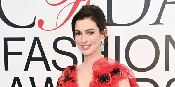 Anne Hathaway Slipped Into a Completely Sheer Red Gown for Her Second CFDA Awards Look