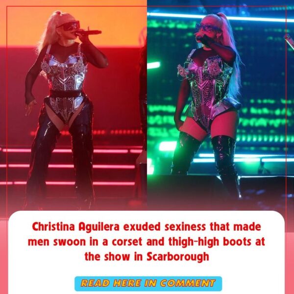 Christina Aguilera exuded sexiness that made men swoon in a corset and thigh-high boots at the show in Scarborough 
Read more: h…