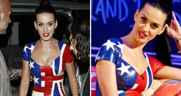 Katy Perry dons UK-US hybrid rubber dress to remain neutral during World Cup