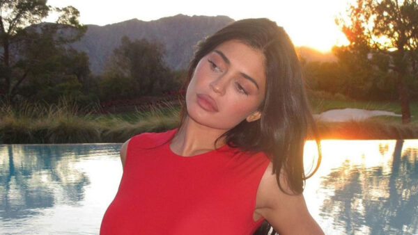 Kylie Jenner fans crack up over NSFW detail as she poses in red crop top to promote her cosmetics line