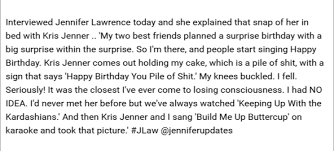 Brooks Barnes on X: "Interviewed Jennifer Lawrence today and she …