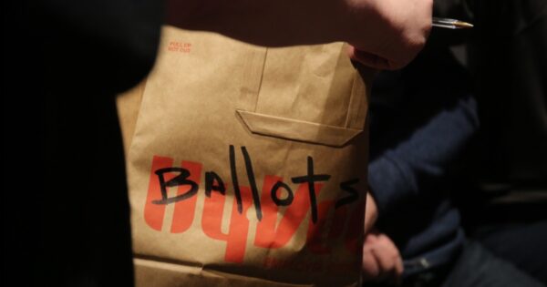 Iowa voting in popcorn buckets exposes GOP ‘election integrity’ hypocrisy