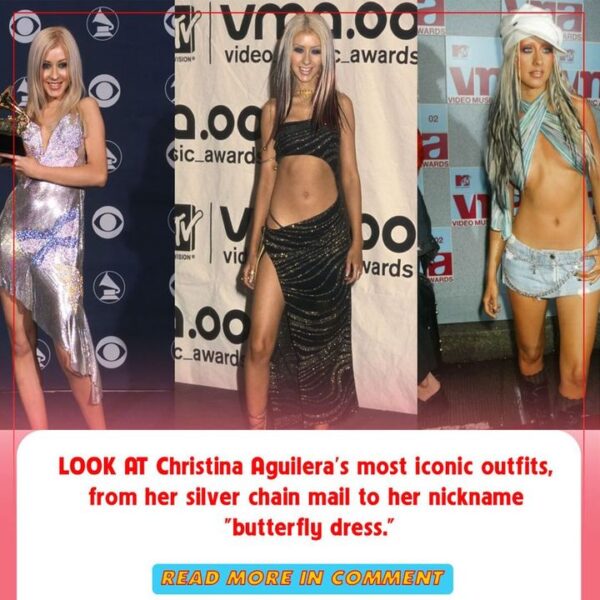 LOOK AT Christina Aguilera’s most iconic outfits, from her silver chain mail to her nickname “butterfly dress.”….Full story be…