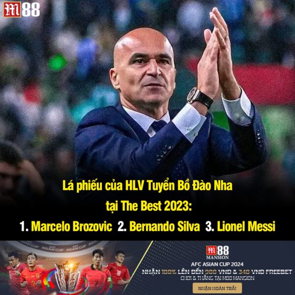 HLV tuyển Bồ Đào Nha Roberto Martinez cũng bầu chọn Messi cho giải FIFA Best.?