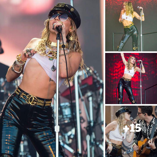 Miley Cyrus owning the stage with her fearless, braless PVC outfit at Glastonbury  embracing selfexpression and pushing…