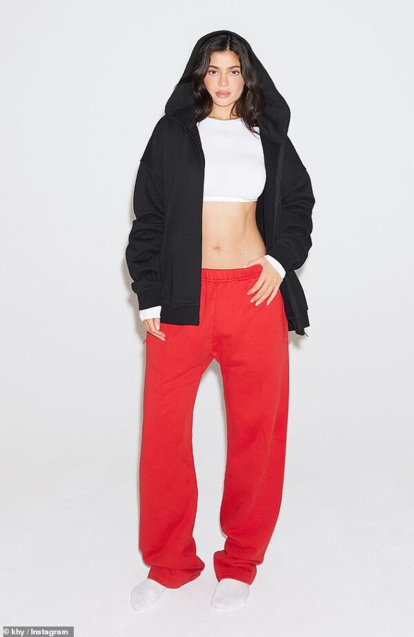 Kylie Jenner bares her washboard abs in looks from her Khy range: ‘Start the year with a fresh pair of sweats’