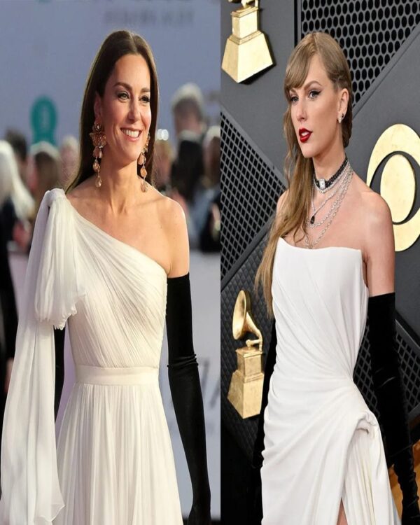 Taylor Swift's Kate Middleton-inspired gown and gloves at the Grammys sends royal fans wild ????