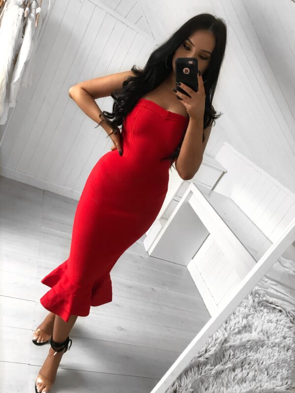 RED MIDI DRESS STARLA DRESS BOUTIQUE | DEBS DRESS BOUTIQUE DUBLIN