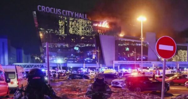 Massive terrorist attack unfolding in Moscow as armed gunman storm a concert hall, kill spectators