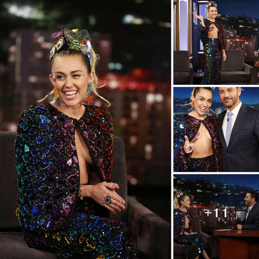 Miley Cyrus brought her signature charm to 'Jimmy Kimmel Live,' mesmerizing the crowd against the dazzling backdrop of H…