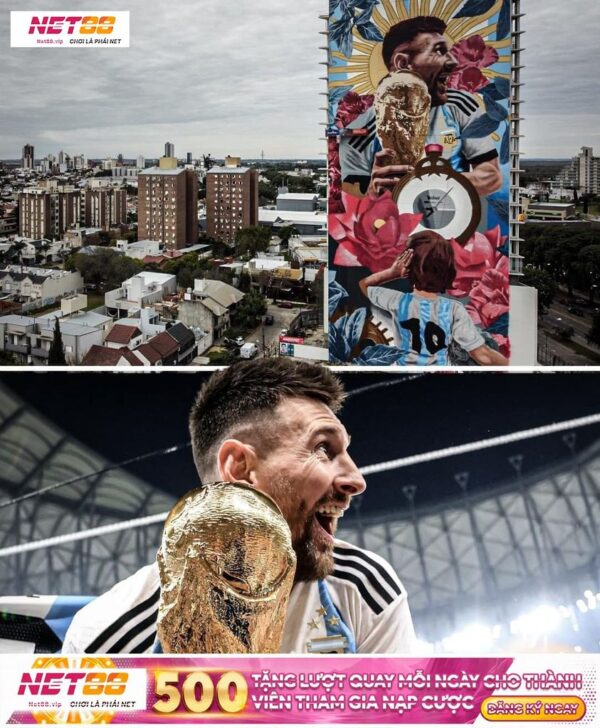 Một bức tranh tường lớn phá vỡ kỷ lục của Lionel Messi đã xuất hiện tại Santa Fe, Argentina ????????????