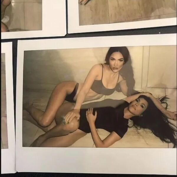 Megan Fox and Kourtney Kardashian strip to lingerie as they tease raunchy OnlyFans debut