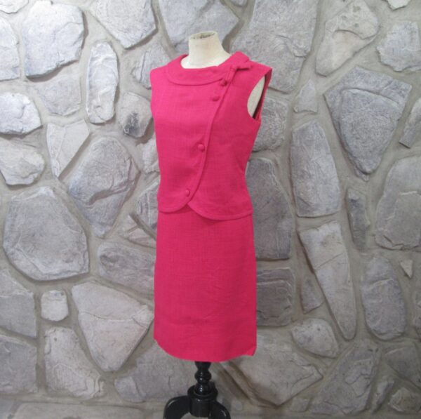 Vintage 50’s Adele Martin Hot Pink 2-piece Dress Set