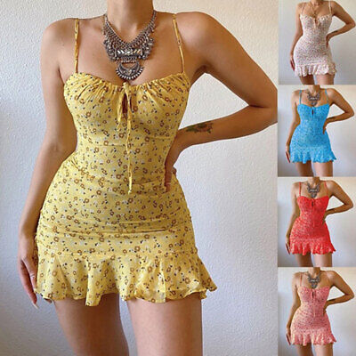 Beach Dress Mini Dress Club Dress Sundress Strapy Dresses Floral Sleeveelss*@