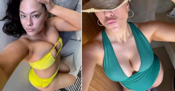 Ashley Graham displays her natural curves in tiny yellow bikini on Mexico trip