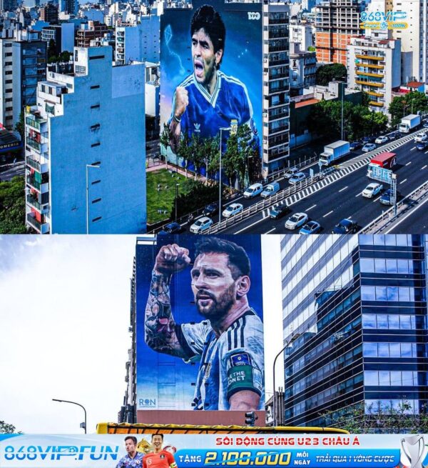 Những bức tranh tường tuyệt sắc về Diego Maradona và Lionel Messi do nghệ sĩ Martin Ron tạo ra ở Buenos Aires ????????????