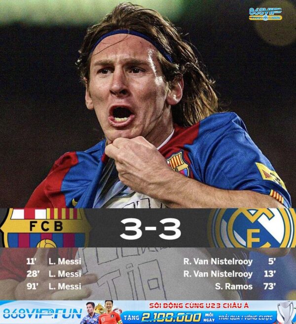 Ngày này năm 2007, Leo Messi lập 1 cú hat-trick vào lưới Real Madrid. Khi đó anh chỉ mới… 19 tuổi ????