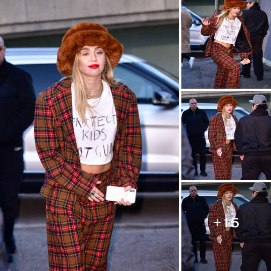 In the bustling streets of Weehawken, Miley Cyrus shines with her fearless and chic style, turning heads with every step…