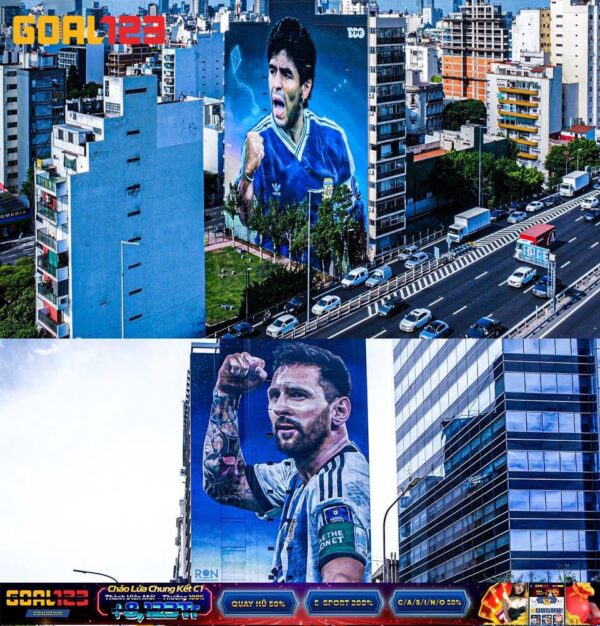 Những bức tranh tường tuyệt sắc về Diego Maradona và Lionel Messi do nghệ sĩ Martin Ron tạo ra ở Buenos Aires ????????????