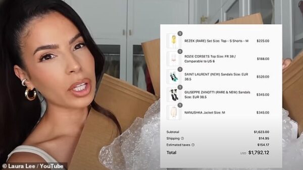 Influencer Laura Lee reveals she spent $2,000 buying Kylie Jenner’s USED designer shoes – as Kardashians continue to stir up controversy by selling off their old clothes online