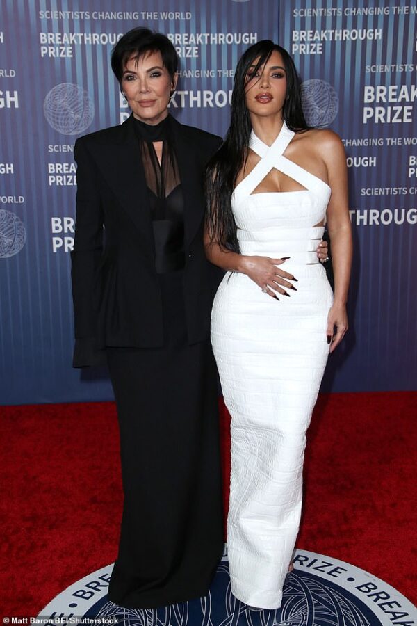 Kris Jenner makes her first public appearance since OJ Simpson’s death as she poses with glam daughter Kim Kardashian at Breakthrough Prize event